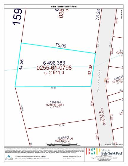 12 - Lot and land for sale, Baie-Saint-Paul (Code - sp836, Charlevoix)