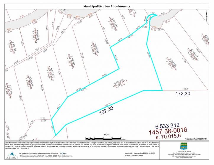 7 - Lot and land for sale, Les Éboulements (Code - eb334, Charlevoix)
