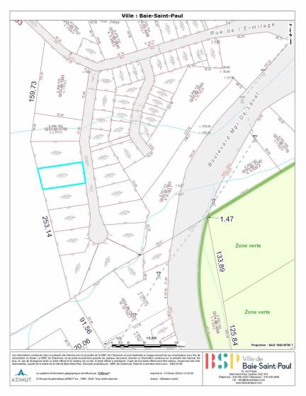 21 - Terrain et terre à vendre, Baie-Saint-Paul (Code - sp838, Charlevoix)