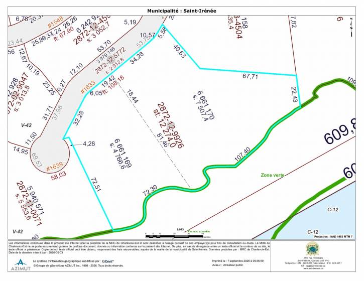 12 - Terrain et terre à vendre, Saint-Irénée (Code - si182, Charlevoix)